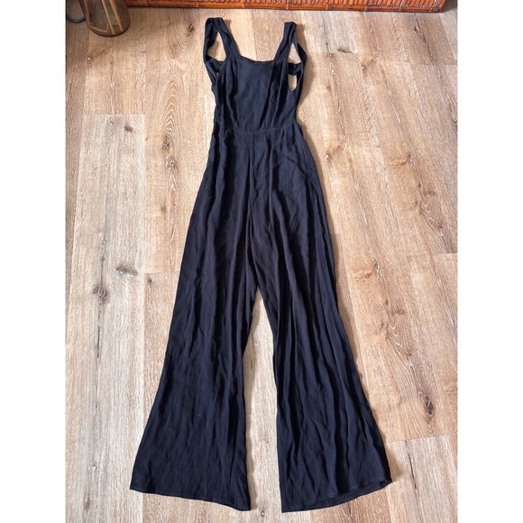 Reformation Pants - Reformation Black Wide Leg Open Back Bow Jumpsuit Size 0